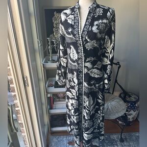 Christian Lacroix Monochrome Floral Long Sleeve Dress